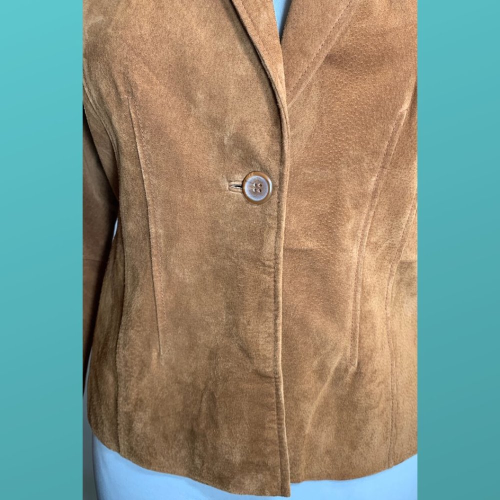 Relativity Tan Suede Button Blazer Jacket - image 5